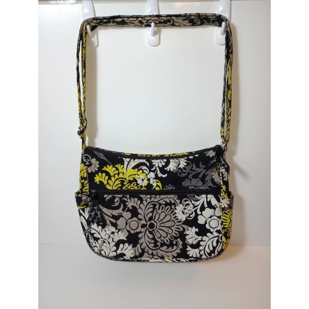 Vera Bradley Baroque Retired Crossbody Purse Black Lime Green Taupe